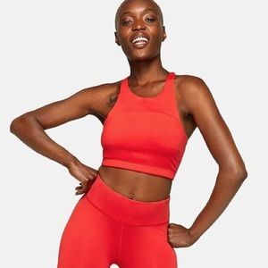 Red outdoor voices crop top sports bra